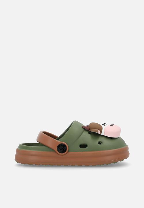 Pop Candy - Cow design clogs - green/brown