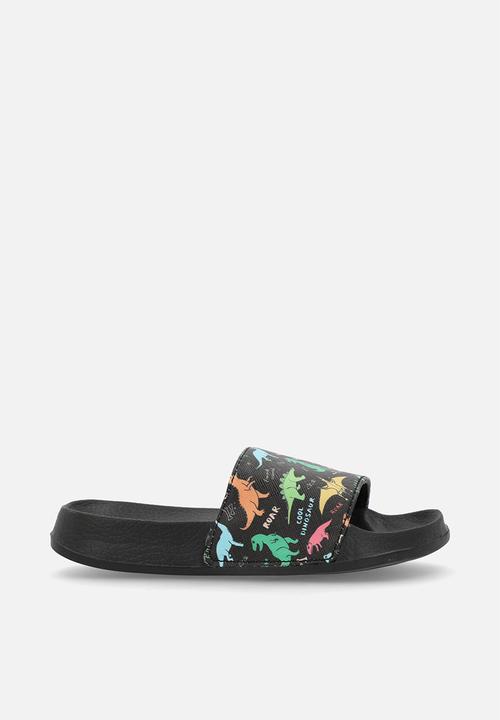 Pop Candy - Dino aop slides - black