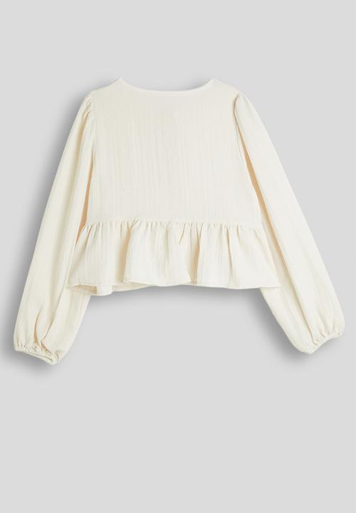 Pop Candy - Bow closure blouse - off white