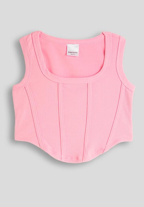 Pop Candy - 3 pack corseted top - pink/lilac/white