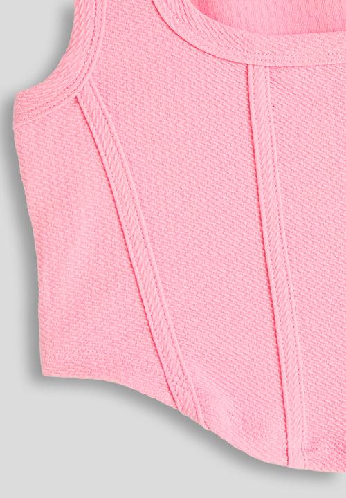 Pop Candy - 3 pack corseted top - pink/lilac/white