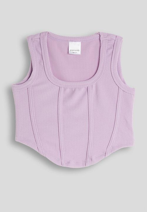 Pop Candy - 3 pack corseted top - pink/lilac/white