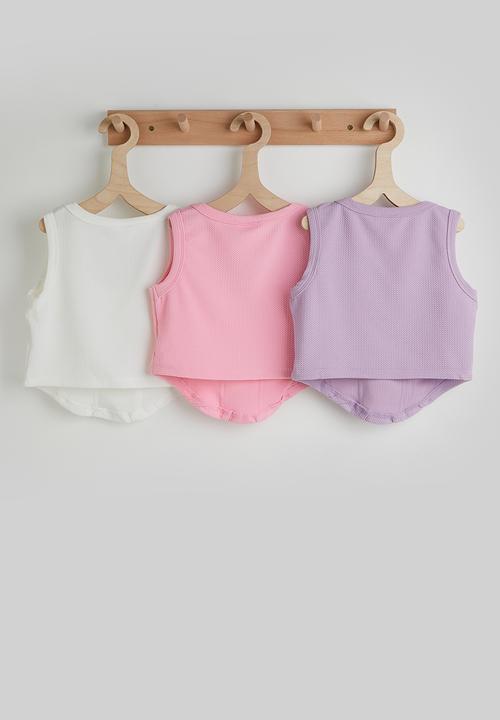 Pop Candy - 3 pack corseted top - pink/lilac/white