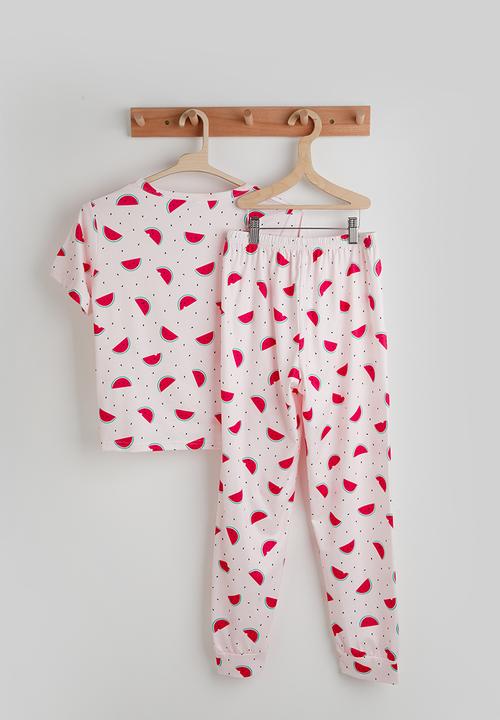 Pop Candy - Aop sleep shirt and shorts - pink