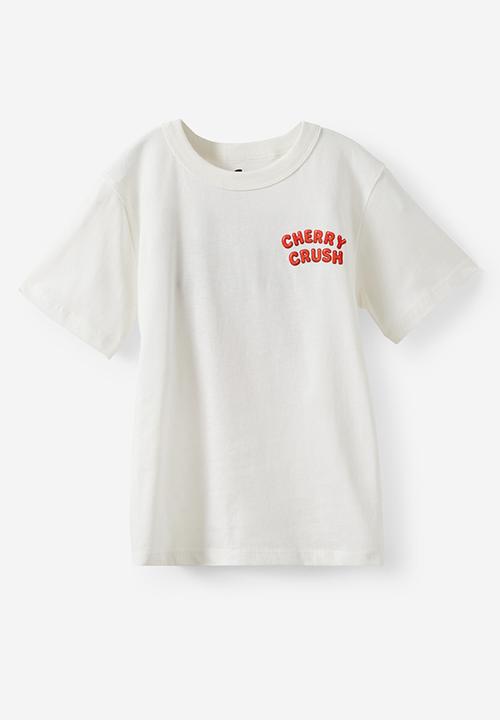 Cotton On - Essential Short Sleeve Graphic Tee - Vanilla/Cherry Crush