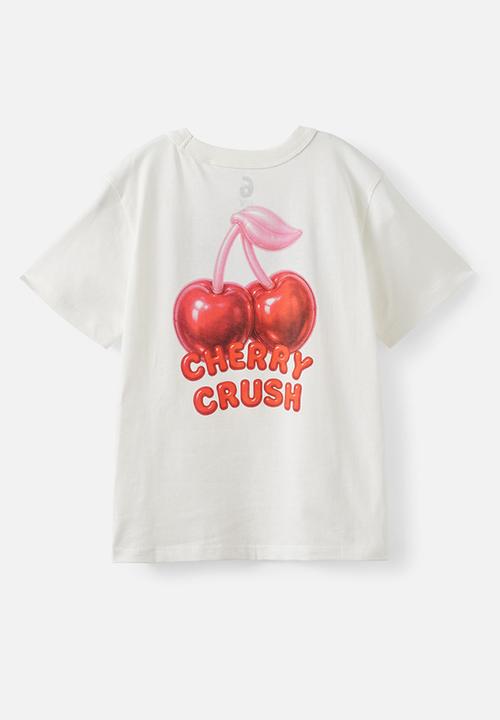 Cotton On - Essential Short Sleeve Graphic Tee - Vanilla/Cherry Crush