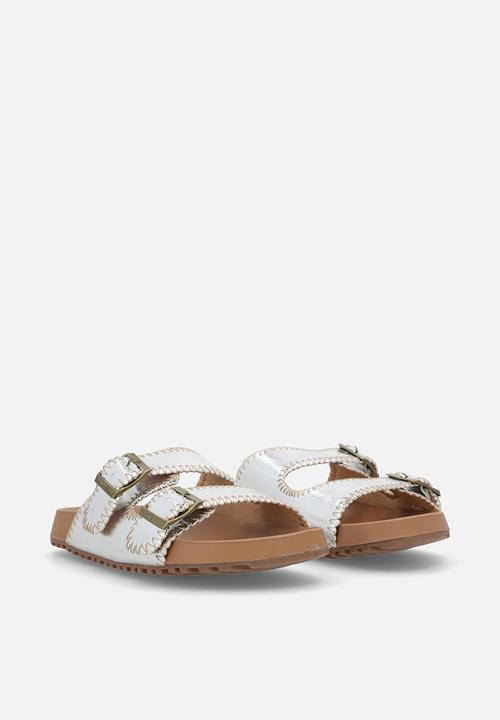 Pop Candy - Metallic double buckle slides - silver