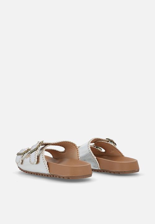 Pop Candy - Metallic double buckle slides - silver