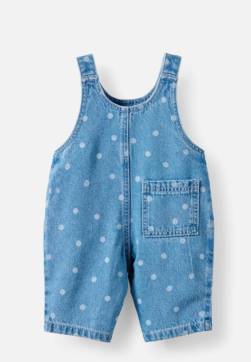 Cotton On - Aspen Denim Overall - Bondi Light Blue Wash/ Polka Dot