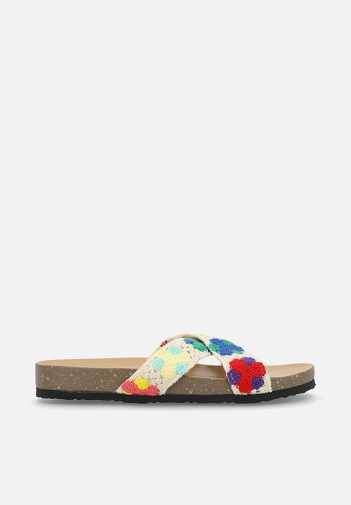Pop Candy - Crochet crossover sandals - white/multi