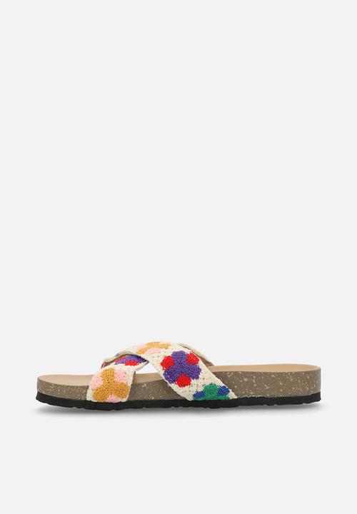 Pop Candy - Crochet crossover sandals - white/multi