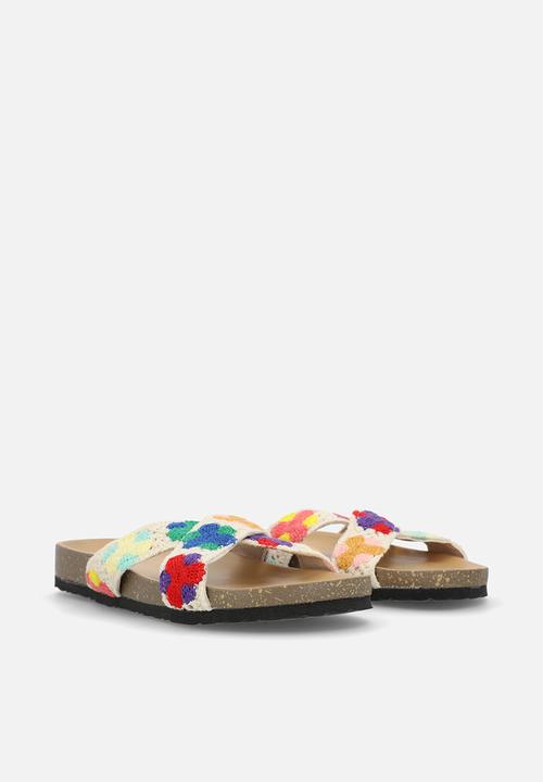 Pop Candy - Crochet crossover sandals - white/multi