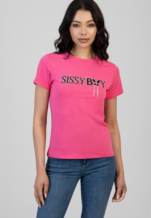 SISSY BOY - Glitter In The Dark Regular T-Shirt - Bright Pink