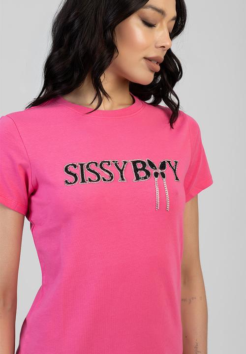 SISSY BOY - Glitter In The Dark Regular T-Shirt - Bright Pink