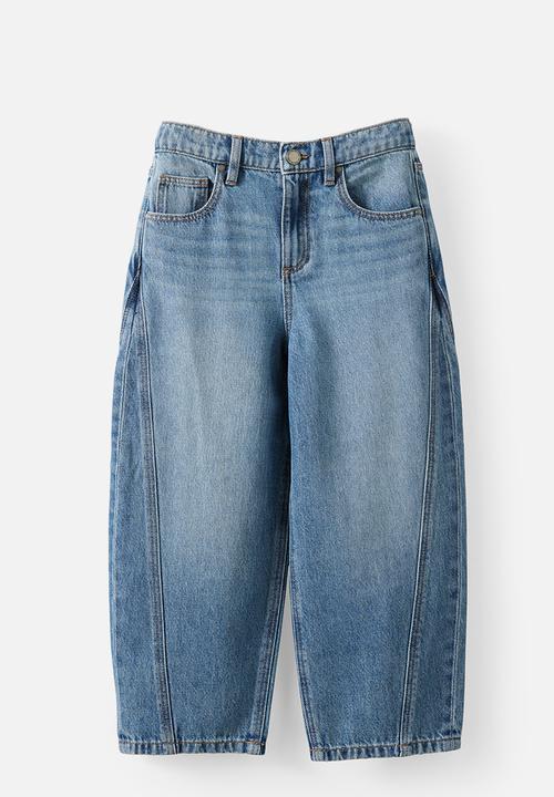 Cotton On - Unisex Super Barrel Leg Denim Jean -  Blue Haven Mid Blue
