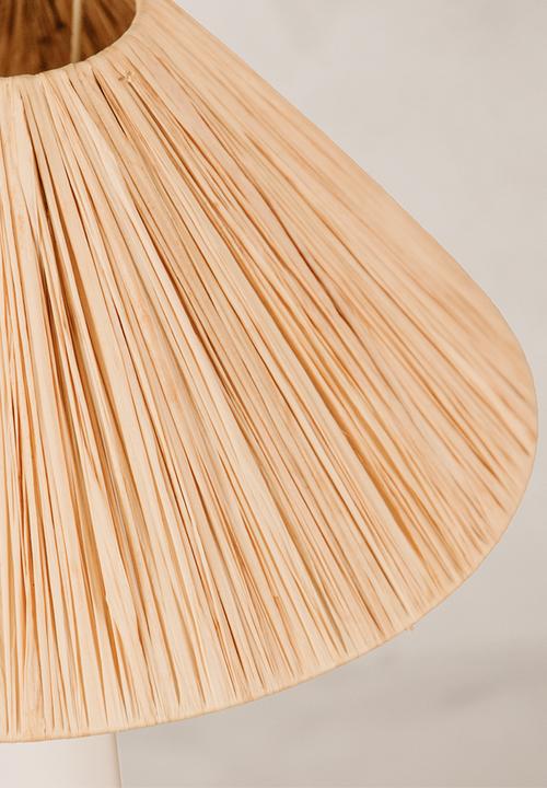 Noha - Mitaria Lamp White W/Raffia Shade