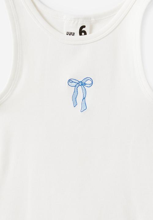 Cotton On - Fitted Essential Racer Back Tank - Vanilla/Bow