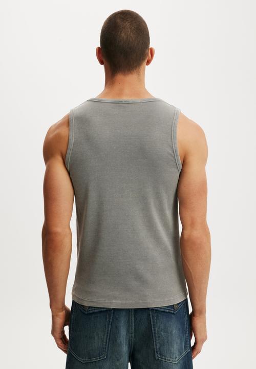 Cotton On - Rib Tank - Slate Stone Wash