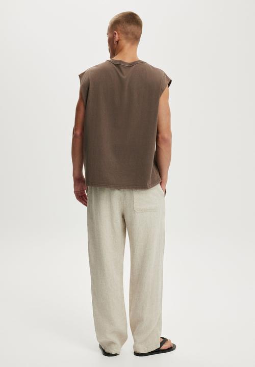 Cotton On - Baggy Linen Pant - Oatmeal