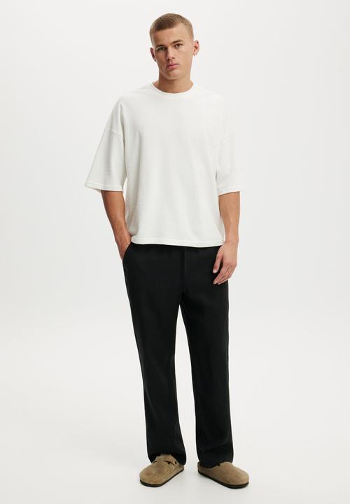 Cotton On - Baggy Linen Pant - Black