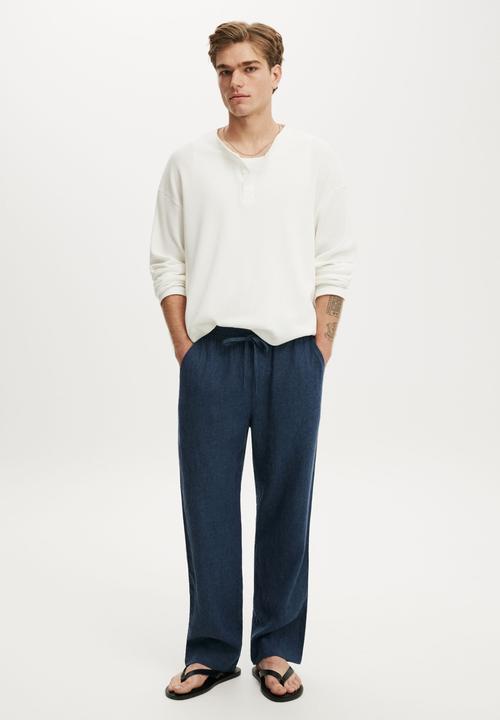 Cotton On - Baggy Linen Pant - Navy