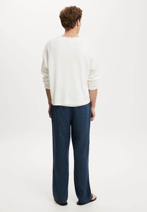 Cotton On - Baggy Linen Pant - Navy