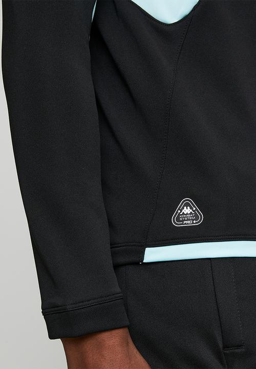 KAPPA - Training Pull Over Top - Black/Azure Retreat