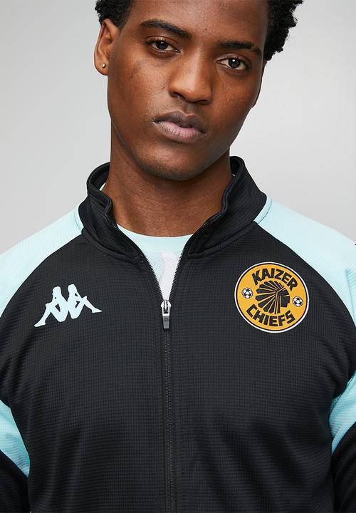 KAPPA - Lenno AM Slim Track Top - Black/Azure Retreat