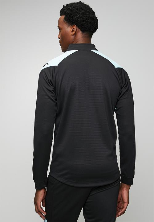 KAPPA - Lenno AM Slim Track Top - Black/Azure Retreat