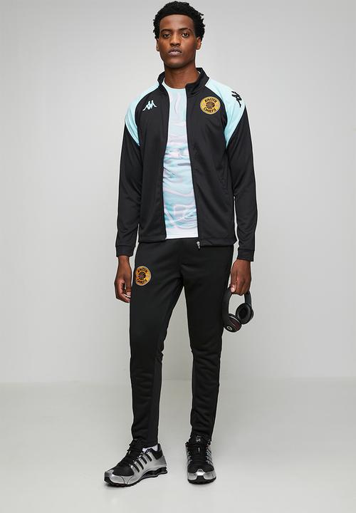 KAPPA - Lenno AM Slim Track Top - Black/Azure Retreat