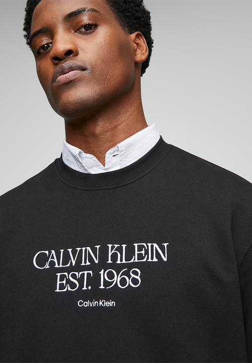 Calvin Klein - Terry 1968 nyc graphic cn swtshrt - black