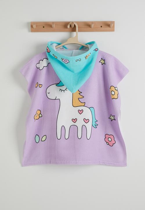 Pop Candy - Unicorn-themed hooded towel - purple