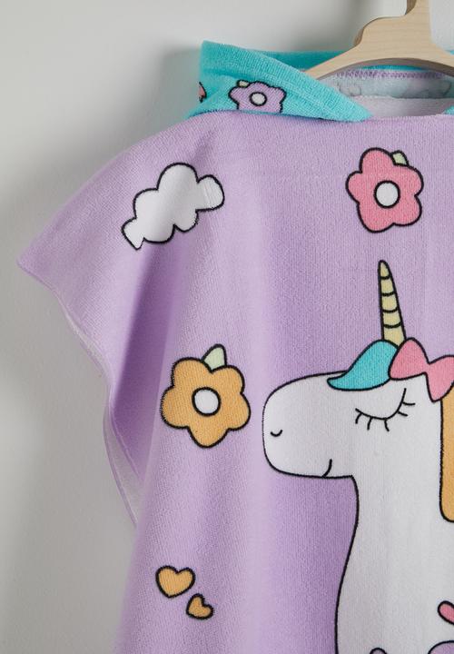 Pop Candy - Unicorn-themed hooded towel - purple