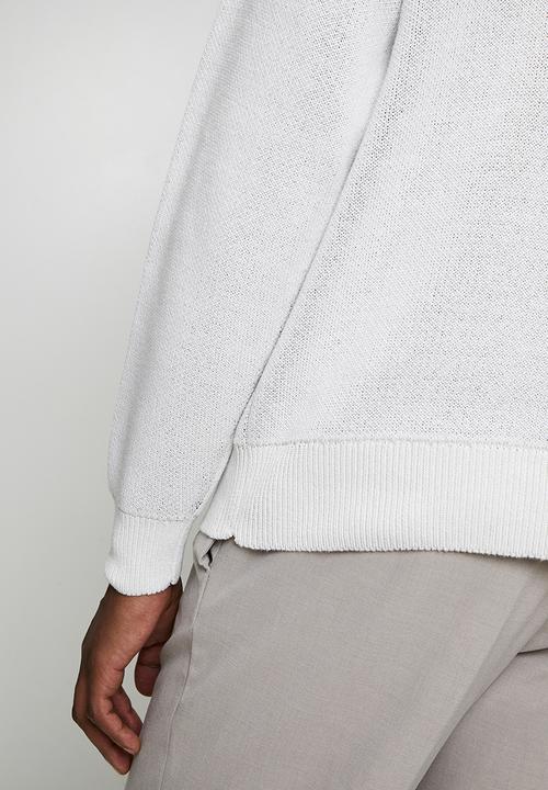 Only & Sons - ONS Rodeo Town  LS JACQUARD CREW KNIT - white