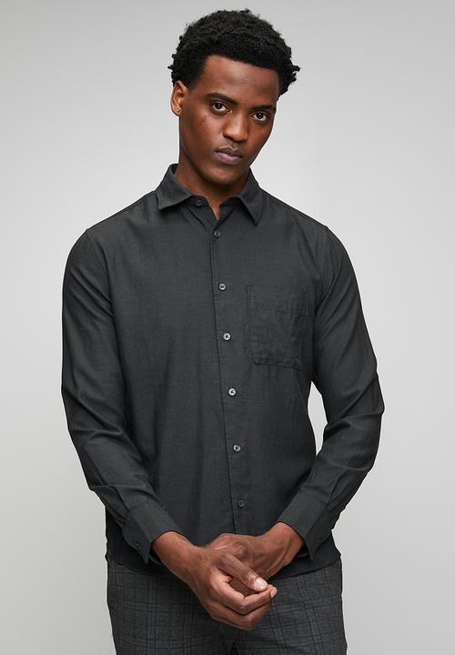 Only & Sons - ONSMARS REG FIT LONG SLEEVE SHIRT - Charcoal