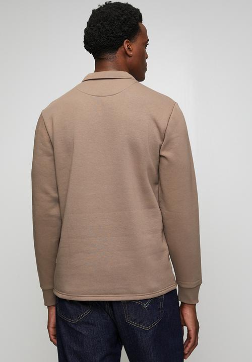 Only & Sons - ONSDAWSON Regular Long Sleeve Rugby Polo - Brown