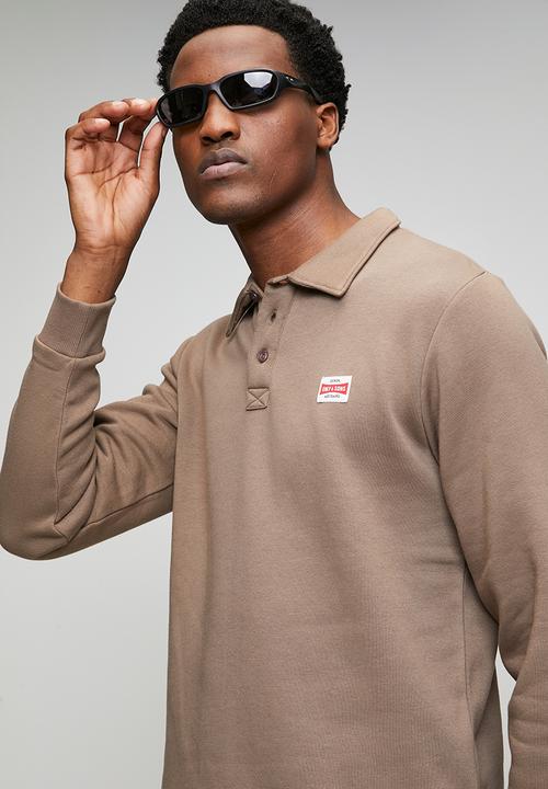 Only & Sons - ONSDAWSON Regular Long Sleeve Rugby Polo - Brown