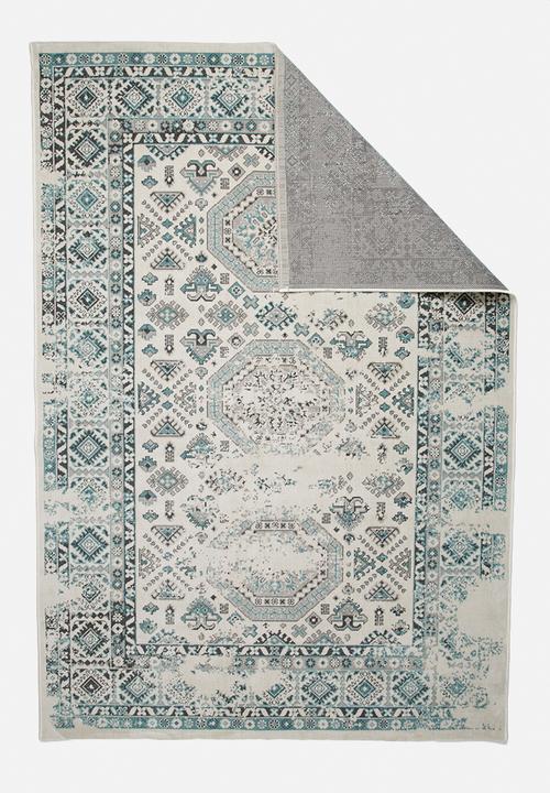 Hertex Haus - Karim blue surf rug - blue & cream