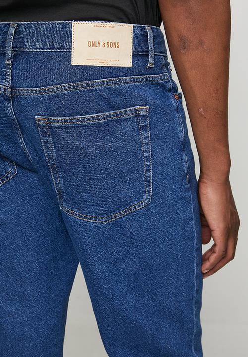 Only & Sons - Edge Straight Box Denim Jean - Blue