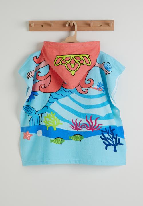 Pop Candy - Mermaid-themed hooded towel - light blue