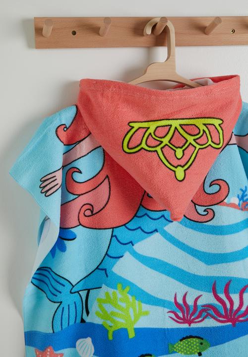 Pop Candy - Mermaid-themed hooded towel - light blue