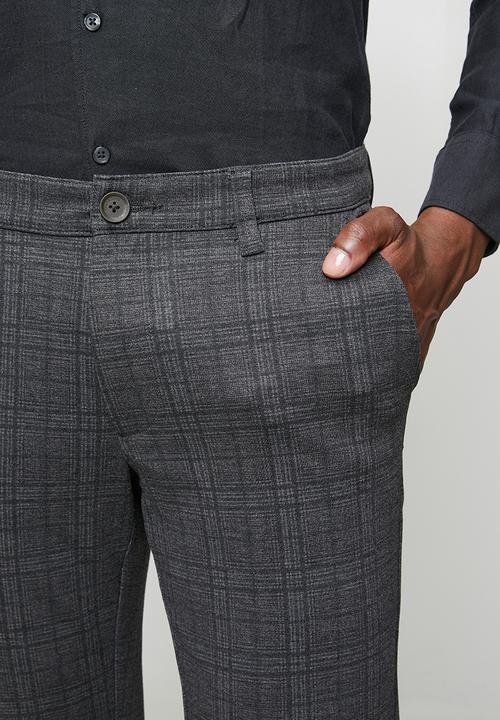 Only & Sons - ONSMARK SLIM CHECK 020933 PANT - Grey