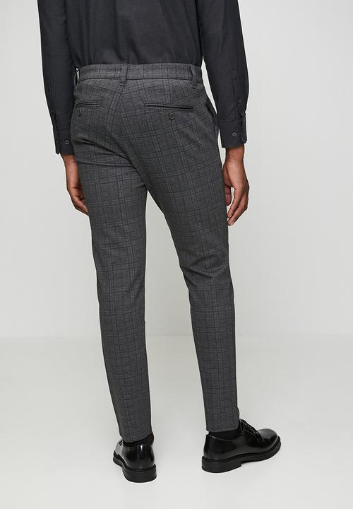 Only & Sons - ONSMARK SLIM CHECK 020933 PANT - Grey