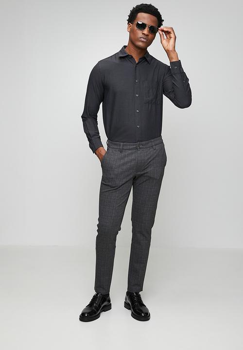 Only & Sons - ONSMARK SLIM CHECK 020933 PANT - Grey