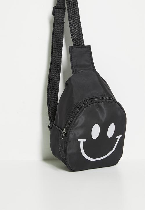 Pop Candy - Smiley face crossbody bag - black