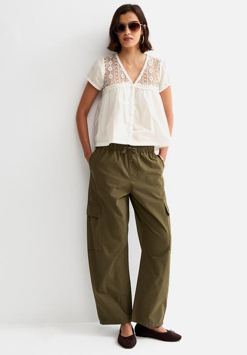 New Look - Libbi lace vnk btn blouse - cream