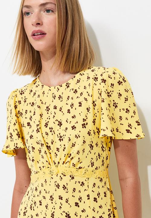 New Look - Primrose flrl lace carol midi - Yellow ditsy