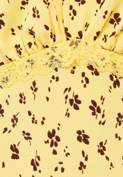 New Look - Primrose flrl lace carol midi - Yellow ditsy