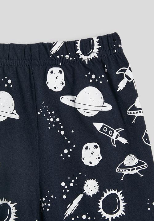 Pop Candy - Aop tee and shorts pj set - dark navy