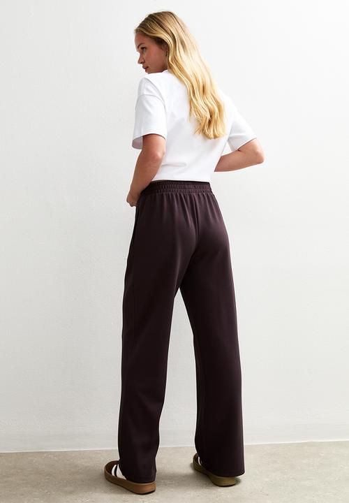 New Look - Premium wide leg jogger - dark burgundy